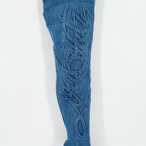Christian Louboutin Denim Kate Botta Alta Loubijeans Over the Knee Boot EU 37.5 - Picture 7 of 16